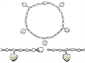 Original Star K™ High End Tennis Charm Bracelet With 5pcs 7mm Heart Shape Created Opal