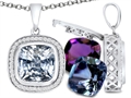 Switch-It Gems™ Interchangeable Simulated Diamond Pendant Set with 12 Cushion Cut 10mm Birthstones Included