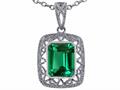 Tommaso Design™ Emerald Cut Simulated Emerald Pendant