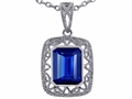 Tommaso Design™ Emerald Cut Created Sapphire Pendant