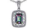 Tommaso Design™ Emerald Cut Rainbow Mystic Topaz Pendant