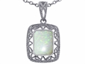 Tommaso Design™ Emerald Cut Genuine Opal Pendant