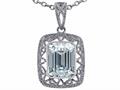 Tommaso Design™ Emerald Cut Genuine White Topaz Pendant