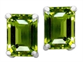 Original Star K™ 8x6mm Emerald Cut Simulated Green Tourmaline Earrings