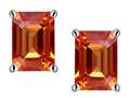 Original Star K™ 8x6mm Emerald Cut Simulated Orange Mexican Fire Opal Earrings