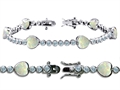 Original Star K™ High End Tennis Bracelet With 6pcs 7mm Heart Created Opal