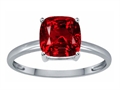 Tommaso Design™ Created Ruby 7mm Cushion Cut Solitaire Engagement Ring