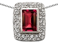 Original Star K™ 9x6mm Octogon Emerald Cut Created Ruby Pendant