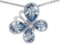 Original Star K™ Butterfly with Pear Shape Simulated Aquamarine Pendant