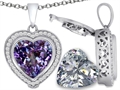 Switch-It Gems™ 2in1 Heart 10mm Simulated Alexandrite Pendant with Interchangeable Simulated Diamond Included