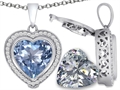 Switch-It Gems™ 2in1 Heart 10mm Simulated Aquamarine Pendant with Interchangeable Simulated Diamond Included