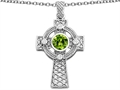 Celtic Love by Kelly™ Celtic Cross pendant with 7mm Round Simulated Peridot