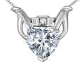 Celtic Love by Kelly™ Claddagh Love Pendant With 8mm Heart Genuine White Topaz and Genuine Diamond