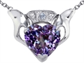 Celtic Love by Kelly™ Claddagh Love Pendant With 8mm Heart Simulated Alexandrite and Genuine Diamond