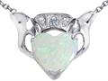 Celtic Love by Kelly™ Claddagh Love Pendant With 8mm Heart Genuine Opal and Genuine Diamond