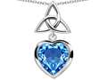 Celtic Love by Kelly ™ Love Knot Pendant with Heart 9mm Simulated Blue Topaz