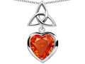Celtic Love by Kelly ™ Love Knot Pendant with Heart 9mm Simulated Orange Mexican Fire Opal