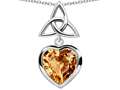 Celtic Love by Kelly ™ Love Knot Pendant with Heart 9mm Simulated Imperial Yellow Topaz