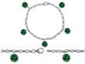 Original Star K™ High End Tennis Charm Bracelet With 5pcs 7mm Round Simulated Emerald