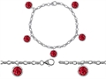 Original Star K™ High End Tennis Charm Bracelet With 5pcs 7mm Round Created Ruby