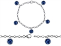 Original Star K™ High End Tennis Charm Bracelet With 5pcs 7mm Round Created Sapphire