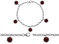 Original Star K™ High End Tennis Charm Bracelet With 5pcs 7mm Round Genuine Garnet