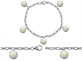 Original Star K™ High End Tennis Charm Bracelet With 5pcs 7mm Round Created Opal