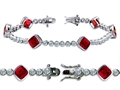 Original Star K™ High End Tennis Bracelet With 6pcs 7mm Cushion Cut Created Ruby