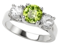 Original Star K™ 7mm Round Genuine Peridot Engagement Ring