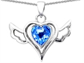 Original Star K™ Wings Of Love Pendant with Heart Shape Genuine Blue Topaz