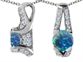 Original Star K™ Round Created Blue Opal Pendant