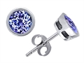 Original Star K™ Classic Round Bezel Set Earring Studs with Genuine 5mm Tanzanite
