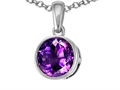 Tommaso Design™ 7mm Round Genuine Amethyst Pendant