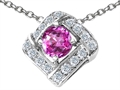 Original Star K™ Round Created Pink Sapphire Pendant