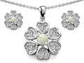 Original Star K™ Created Opal Flower Pendant Box Set With Matching Earrings
