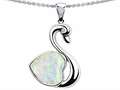 Original Star K™ Love Swan Pendant With 8mm Heart Shape Created Opal