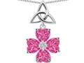 Celtic Love by Kelly™ Lucky Shamrock with Celtic Knot made with Heart 6mm Created Pink Sapphire