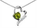 Original Star K™ 7mm Heart Shape Simulated Green Tourmaline Heart Pendant