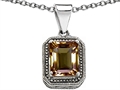 Original Star K™ Bali Style Emerald Cut 10x8mm Genuine Smoky Quartz Pendant