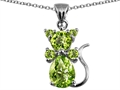 Original Star K™ Cat Pendant With Genuine Peridot