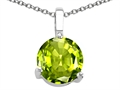 Tommaso Design™ 7mm Round Genuine Peridot Pendant