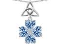Celtic Love by Kelly™ Lucky Shamrock with Celtic Knot made with Heart 6mm Simulated Aquamarine