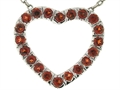 Tommaso Design™ Heart Shape Pendant with Round Genuine Garnet