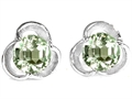 Original Star K™ Round Genuine Green Amethyst Flower Earring Studs