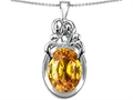 Original Star K™ Loving Mother And Family Pendant With Oval Simulated Citrine