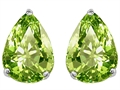 Original Star K™ Pear Shape 9x7mm Genuine Peridot Earring Studs
