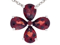 Tommaso Design™ Pear Shape Genuine Garnet Flower Pendant