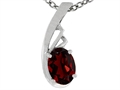 Tommaso Design™ Oval Genuine Garnet Pendant