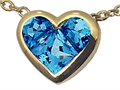 Tommaso Design™ Invisible Set Genuine Blue Topaz Heart Pendant