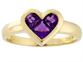 Tommaso Design™ Genuine Amethyst Invisible Set Heart Ring